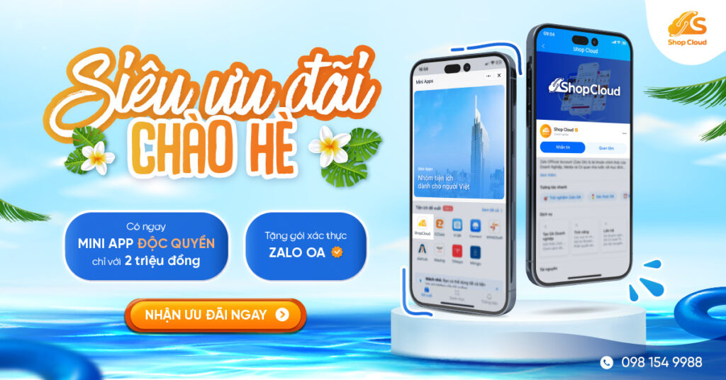 Phần mềm MiniApp bán hàng trên Zalo của Shop Cloud