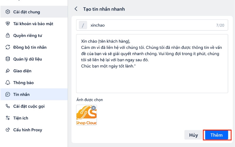 Sau khi hoàn thành nhấn “ Thêm”