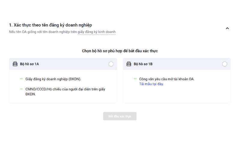 Cách 1: Xác thực theo tên đăng ký doanh nghiệp