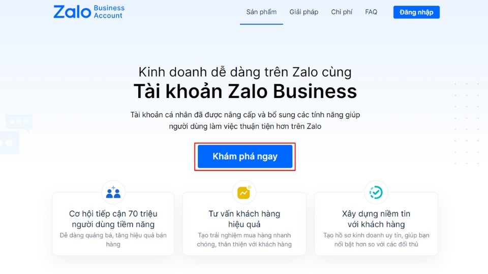 Cách nâng cấp Zalo Business trên Máy tính 1