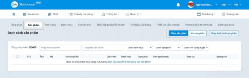 Đăng sản phẩm lên Zalo Shop bằng máy tính