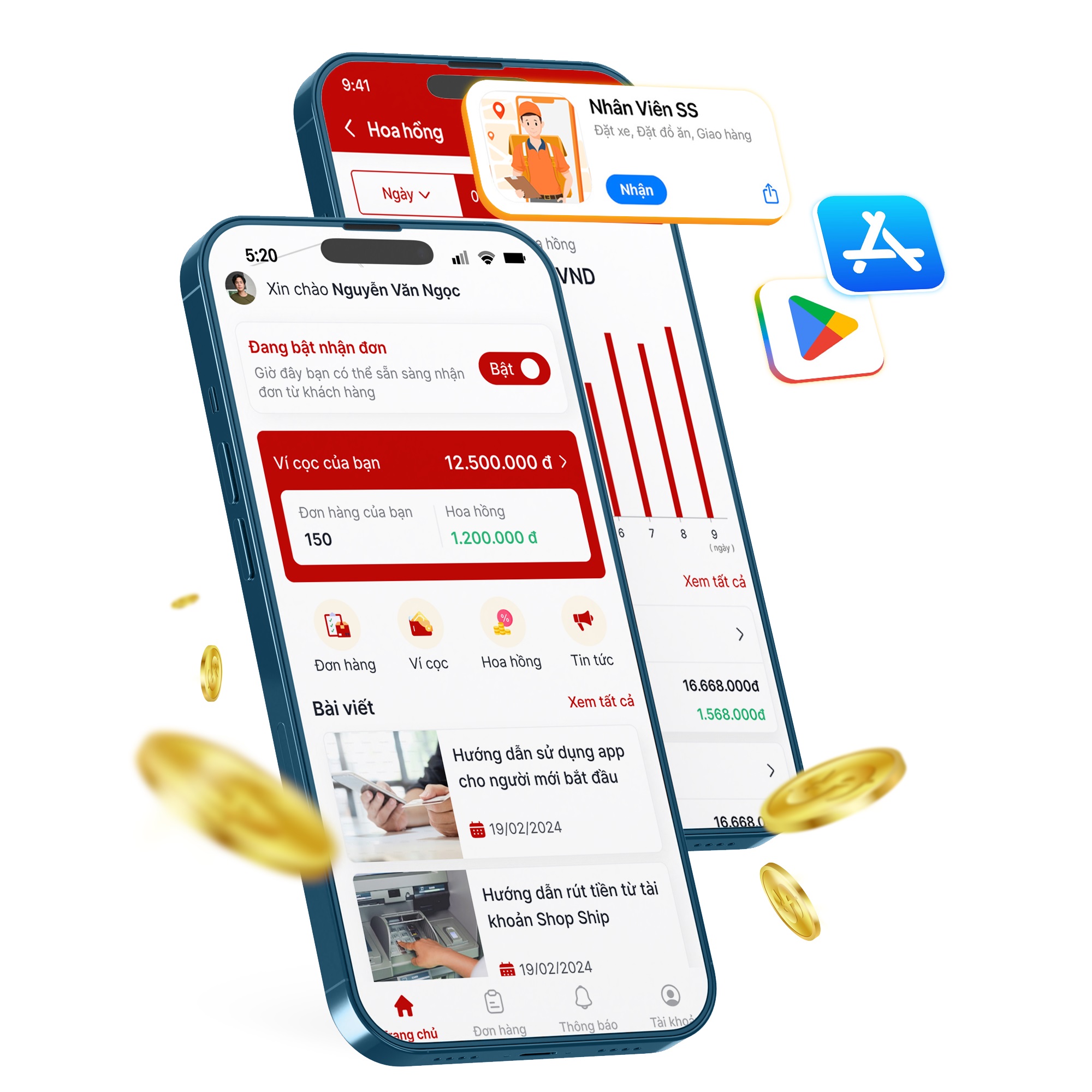 App nhân viên/tài xế